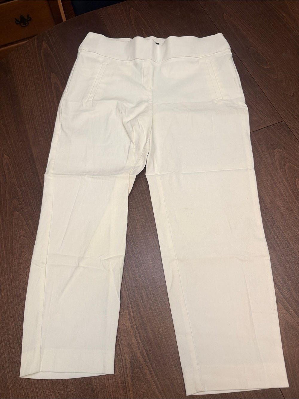 Women Cream Straight-Leg Pants - Comfortable Everyday Wear